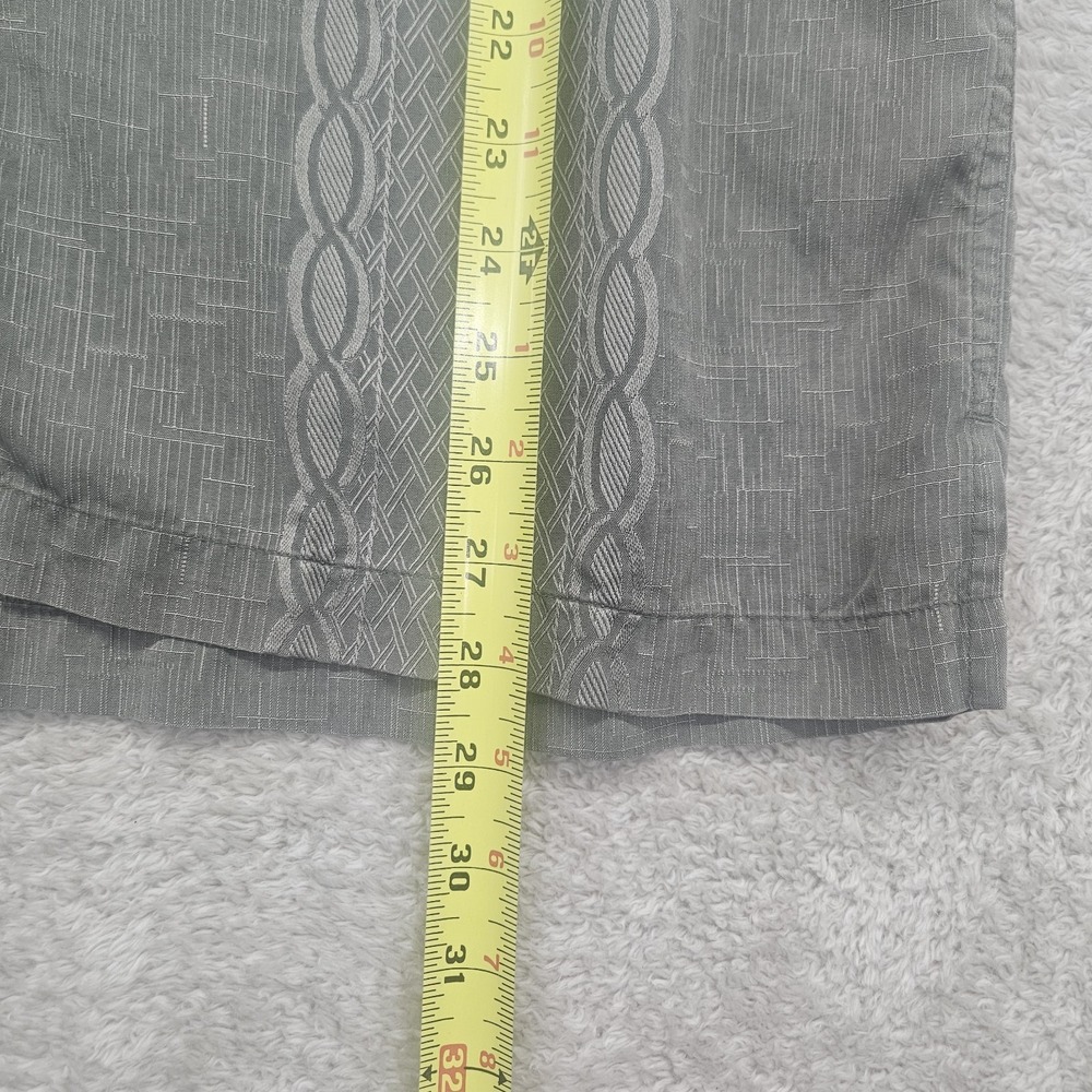 Bamboo Cay Silk Shirt Mens M Olive Green Embroidered Resort Camp Hawaiian Beach - Picture 10 of 13